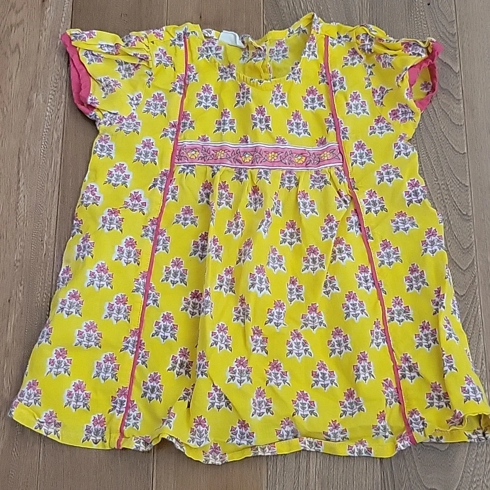 Girls‎ Fabindia yellow and pink cotton dress 6-12 month
